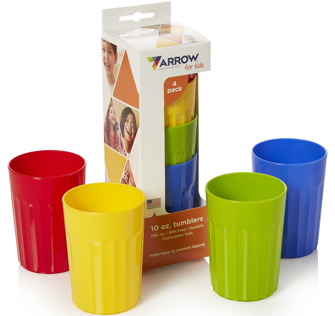 At Home Set of 4 Farm Fresh Cooler Tumblers with Color Lids