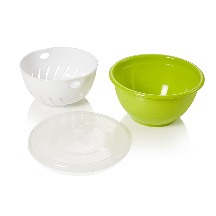 Arrow Plastic Bowl & Colander Set with Lid, 3 pc - Foods Co.
